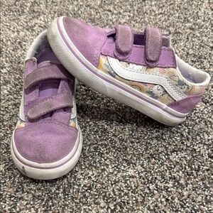 Vans Purple Suede Sneakers with Velcro Straps